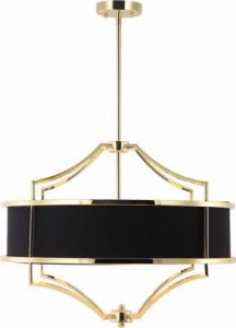 Lampa wisząca Orlicki Design LAMPA okrągła Stesso Gold Nero M wisząca OPRAWA w stylu klasycznym abażurowa czarna złota 7