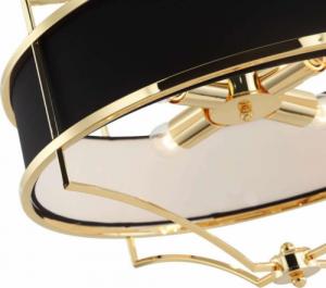 Lampa wisząca Orlicki Design LAMPA okrągła Stesso Gold Nero M wisząca OPRAWA w stylu klasycznym abażurowa czarna złota 8