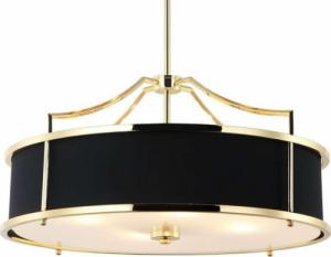 Lampa wisząca Orlicki Design LAMPA wisząca Stanza Gold Nero M Orlicki Design okrągła OPRAWA w stylu klasycznym abażurowa czarna złota 1