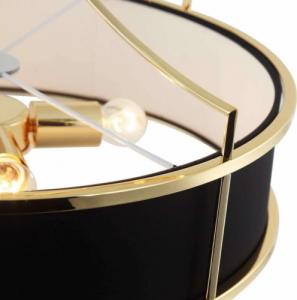 Lampa wisząca Orlicki Design LAMPA wisząca Stanza Gold Nero M Orlicki Design okrągła OPRAWA w stylu klasycznym abażurowa czarna złota 3