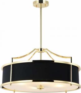 Lampa wisząca Orlicki Design LAMPA wisząca Stanza Gold Nero M Orlicki Design okrągła OPRAWA w stylu klasycznym abażurowa czarna złota 8