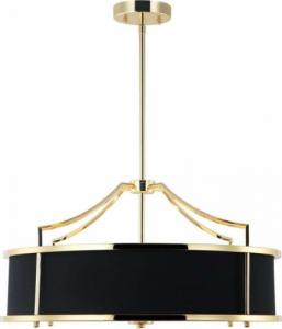 Lampa wisząca Orlicki Design LAMPA wisząca Stanza Gold Nero M Orlicki Design okrągła OPRAWA w stylu klasycznym abażurowa czarna złota 10