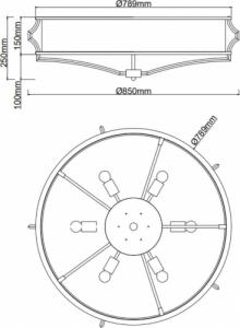 Lampa sufitowa Orlicki Design Sufitowa LAMPA plafoniera Stesso PL Old Gold L Orlicki Design okrągła OPRAWA abażurowy plafon klasyczny złoty satynowy kremowy 8