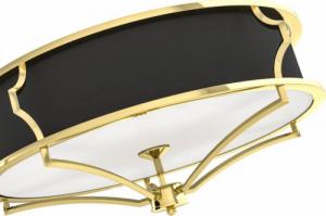 Lampa sufitowa Orlicki Design Sufitowa LAMPA plafon Stesso PL Gold / Nero M Orlicki Design klasyczna OPRAWA okrągła plafoniera abażurowa czarna złota 4
