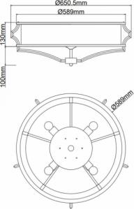 Lampa sufitowa Orlicki Design Sufitowa LAMPA abażurowa Stesso PL Cromo M Orlicki Design okrągła OPRAWA plafon w stylu klasycznym biały kremowy 8
