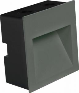 Oprawa schodowa Polux Schodowa LAMPA wpuszczana Q7 LED 313737 Polux metalowa OPRAWA kwadratowa LED 3W 4000K podtynkowa IP44 grafitowa 3