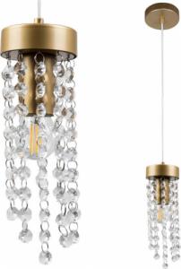 Lampa wisząca Polux Glamour LAMPA wisząca GEA 316226 Polux metalowa OPRAWA zwis z kryształkami złoty 1