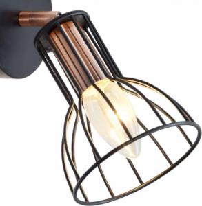 Kinkiet Polux Kinkiet LAMPA ścienna SOFIA 1 310934 Polux metalowa OPRAWA druciana regulowany plafon miedź czarna 2