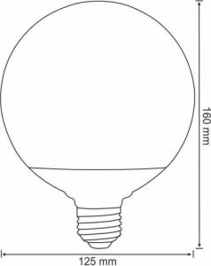 Polux Żarówka SANICO 305626 Polux E27 G125 LED 16W 3000K 1521 lm 230V kulka biała ciepła 3