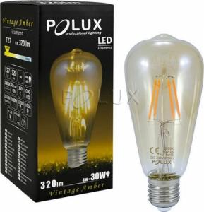 Polux Klimatyczna żarówka podłużna Vintage Amber 304513 ST64 LED 4W E27 edison 320lm 230V biała ciepła 2
