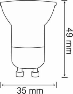 Polux Żarówka 300362 Polux GU10 mini grzybek 1,9W 150lm 230V biała zimna 3