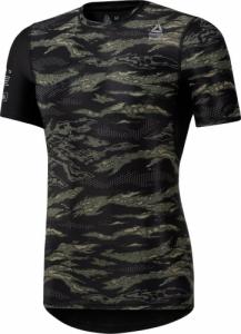 Reebok Koszulka CF SS Compression Męska Zielono-Czarna (DP4568) r. S 1