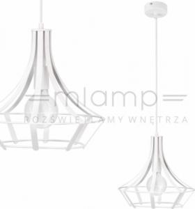 Lampa wisząca Sigma Wisząca LAMPA industrialna KOLA 30910 Sigma druciana OPRAWA metalowy ZWIS rustykalny klatka loft biała 3