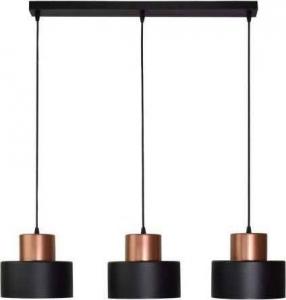 Lampa wisząca TEAM Industrialna LAMPA wisząca 137623690708 TEAM metalowa OPRAWA loftowa ZWIS na listwie czarny miedziany 1