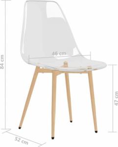 vidaXL vidaXL Krzesła stołowe, 6 szt., przezroczyste, PET 7