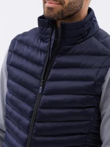 Ombre Bezrękawnik męski pikowany - ciemnoniebieski V54 L/XL 3