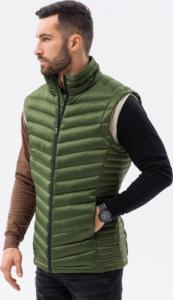 Ombre Bezrękawnik męski pikowany - ciemnozielony V54 S/M 2