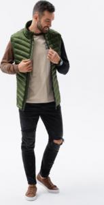 Ombre Bezrękawnik męski pikowany - ciemnozielony V54 S/M 4