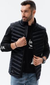 Ombre Bezrękawnik męski pikowany - czarny V54 S/M 2