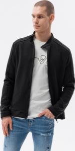 Ombre Bluza męska rozpinana bez kaptura C453 - czarna XXL 1