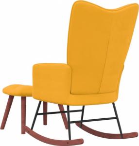 vidaXL vidaXL Fotel bujany z podnóżkiem, musztardowy, obity aksamitem 5