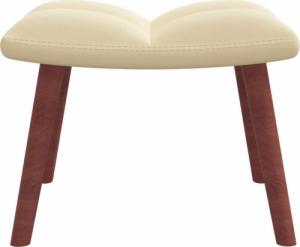 vidaXL vidaXL Fotel bujany z podnóżkiem, kremowy, tapicerowany aksamitem 8