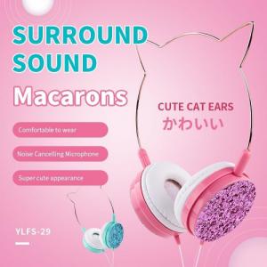 Słuchawki Partner Tele.com Słuchawki nagłowne CAT EAR model YLFS-22 Jack 3,5mm czarne 3