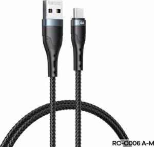 Kabel USB Remax USB-A - microUSB 1 m Czarny (6954851227779) 1