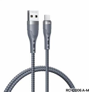 Kabel USB Remax USB-A - microUSB 1 m Srebrny (6954851228936) 1