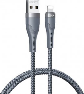 Kabel USB Remax USB-A - Lightning 1 m Srebrny (6954851228943) 1