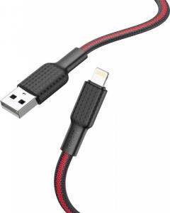 Kabel USB Partner Tele.com USB-A - Lightning Czarno-czerwony 1