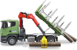 Bruder Scania R z dźwigiem, przyczepą i pniami (03524) 4