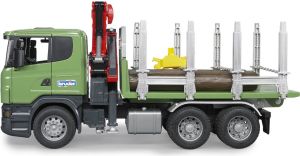 Bruder Scania R z dźwigiem, przyczepą i pniami (03524) 5