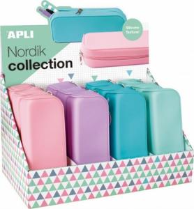 Piórnik Apli Piórnik APLI Nordik, Soft Touch, 185x75x55 mm, silikonowy, mix kolorów pastel 1