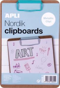 Apli Clipboard APLI Nordik, deska A5, drewniana, z metalowym klipsem, pastelowy niebieski 1