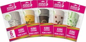 Anna Zaradna Kubki papierowe 200 ml, 6 szt., mix kolorów 1
