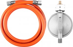 Neo Regulator ciśnienia (Regulator ciśnienia gazu i wąż 1,5m, na rynek polski, typ G16, do butli 15 Kw i 30kW) 1