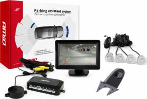 AMiO Zestaw czujników parkowania tft01 4,3" z kamerą hd-502-ir 4 sensory srebrne 1