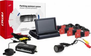 AMiO Zestaw czujników parkowania tft02 4,3" z kamerą hd-301-ir 4 sensory czarne wewnętrzne 1