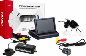 AMiO Zestaw czujników parkowania tft02 4,3" z kamerą hd-308-led 4 sensory białe 1