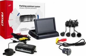 AMiO Zestaw czujników parkowania tft02 4,3" z kamerą hd-308-led 4 sensory czarne "gold" 1