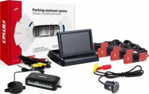 AMiO Zestaw czujników parkowania tft02 4,3" z kamerą hd-308-led 4 sensory czarne wewnętrzne 1