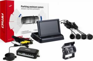 AMiO Zestaw czujników parkowania tft02 4,3" z kamerą hd-501-ir 4 sensory czarne 1