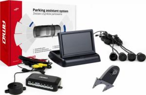 AMiO Zestaw czujników parkowania tft02 4,3" z kamerą hd-502-ir 4 sensory czarne 1