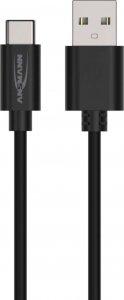 Kabel USB Ansmann USB-A - USB-C 1 m Czarny (456531) 2