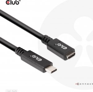 Kabel USB Club 3D USB-C - USB-C 1 m Czarny (500711) 2