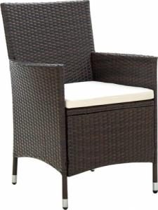 vidaXL 5-cz. zestaw mebli ogrodowych z poduszkami, rattan PE, brązowy 3