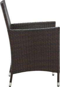 vidaXL 5-cz. zestaw mebli ogrodowych z poduszkami, rattan PE, brązowy 5