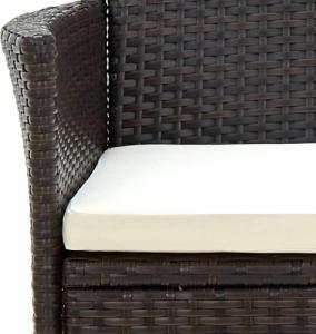 vidaXL 5-cz. zestaw mebli ogrodowych z poduszkami, rattan PE, brązowy 7