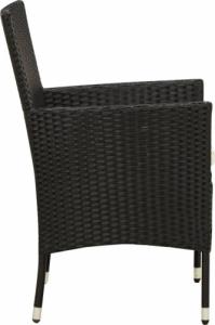 vidaXL 5-cz. zestaw mebli ogrodowych z poduszkami, rattan PE, czarny 5
